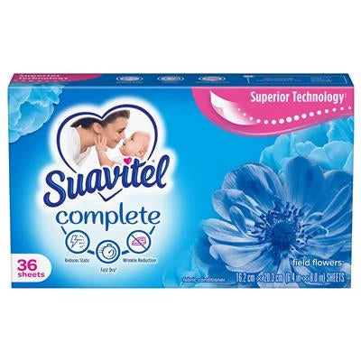 Suavitel Complete Superior Field Flower Fabric Conditioner Sheets - 36ct/12pk - Grocer wholesale