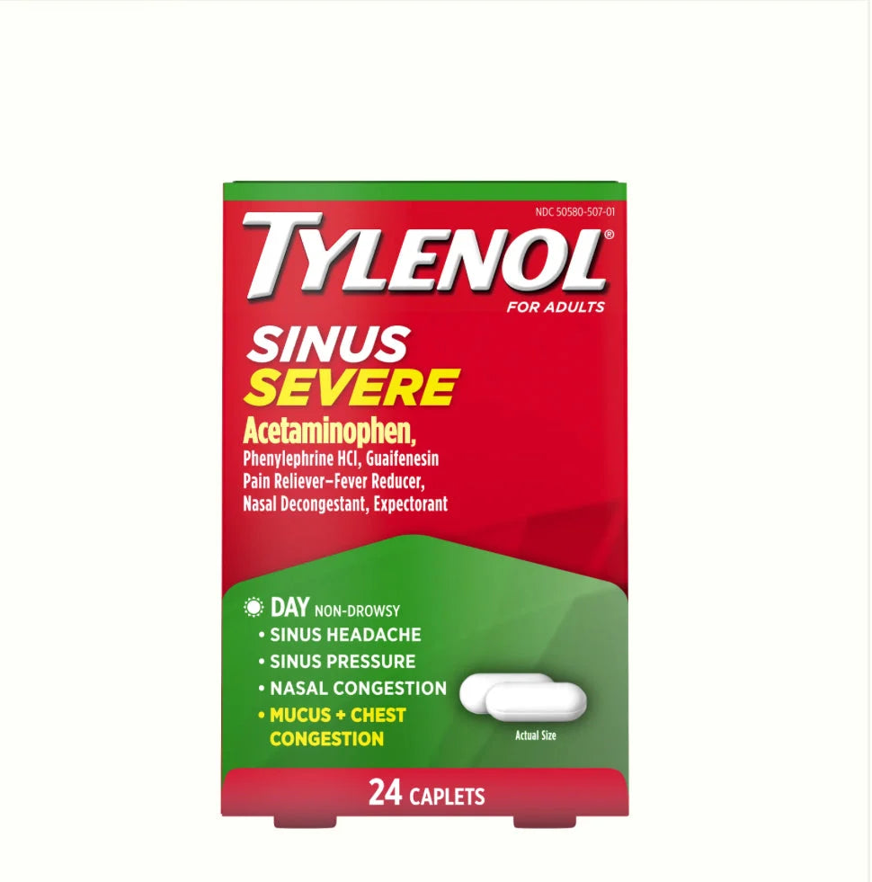 Tylenol Sinus Severe Daytime Caplets 24ct | Wholesale Case - Grocer wholesale