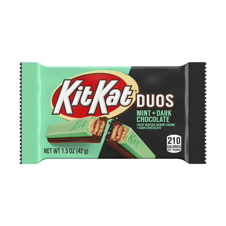 KIT KAT DUOS Dark Chocolate Mint Wafer Candy Bars, 1.5 oz (24 Count) - Grocer wholesale