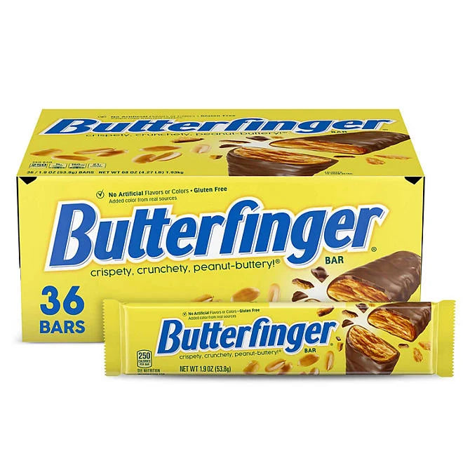 Butterfinger Chocolate Peanut Butter Candy Bar 1.9oz (Box of 36) - Grocer wholesale
