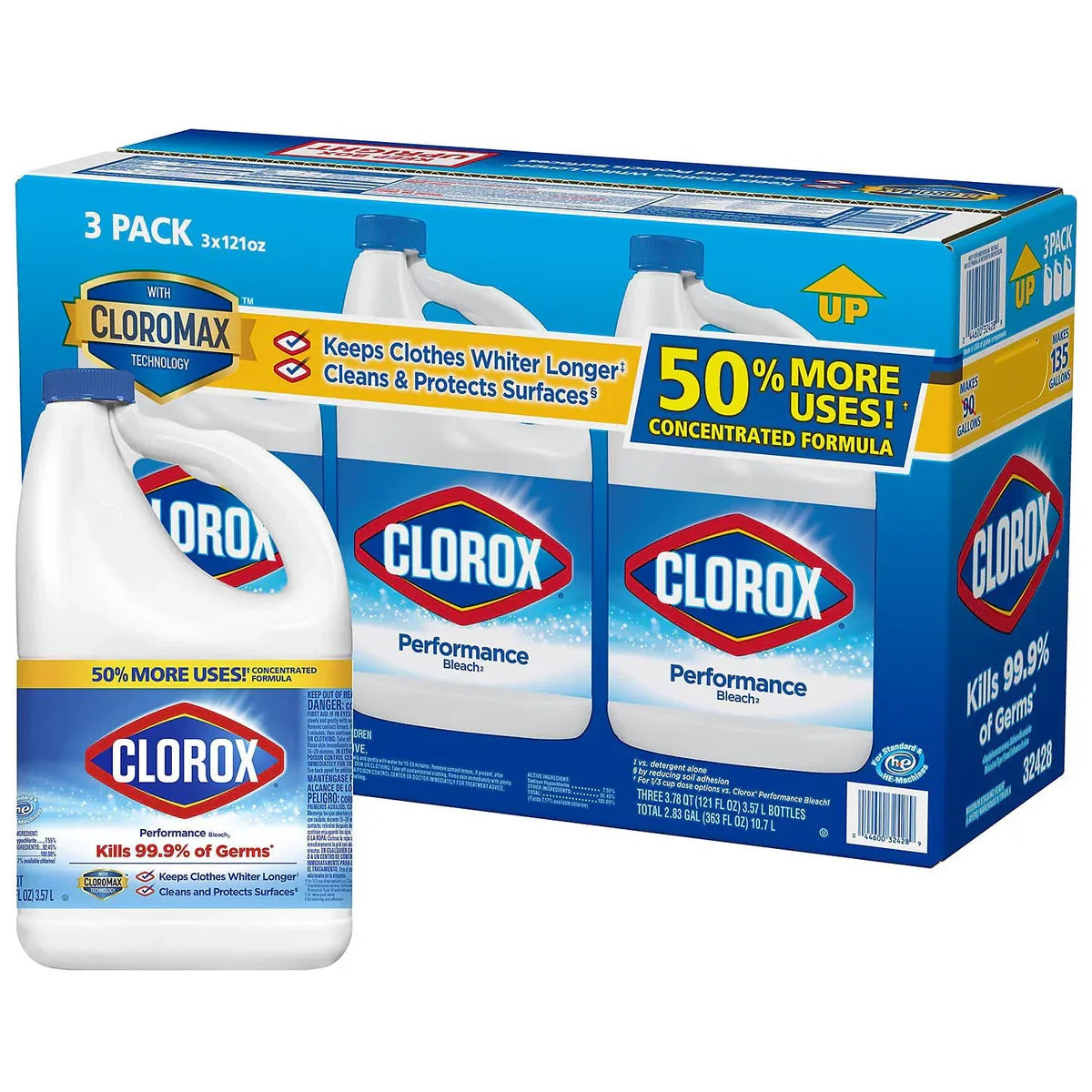 Clorox Performance Bleach - 121oz/3pk - Grocer wholesale