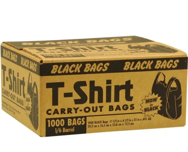 Black T-Shirt Carry-Out Bags - 1000 Pack - Grocer wholesale