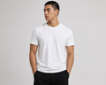 Plain white blank crew neck t-shirt in 100% cotton, wholesale round neck tee